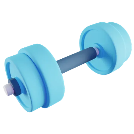 3 D Illustration Of Blue Barbell 3D Icon