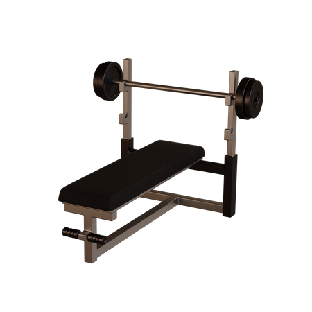 Barbell and support chair  3D Icon