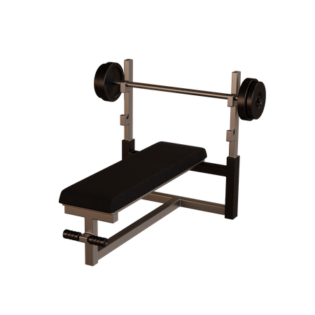 Barbell and support chair  3D Illustration