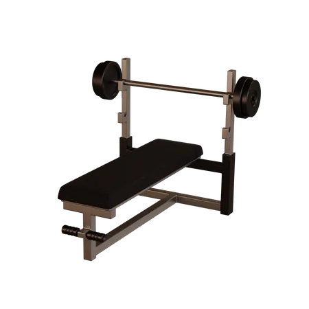 Barbell and support chair  3D Illustration