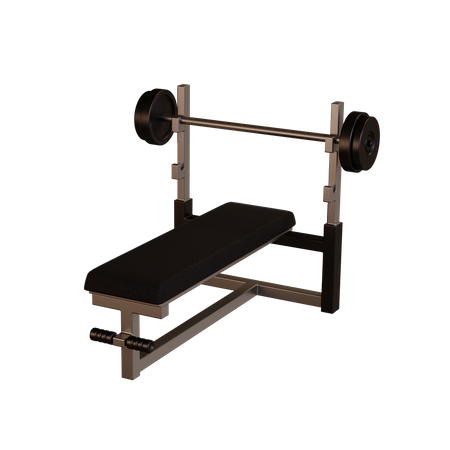 Barbell and support chair 3D Illustration