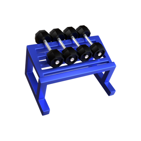 Barbells lined up  3D Illustration