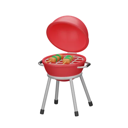 Barbeque 3 D Spring 3D Icon