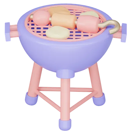 Barbeque Grill 3 D Render Icon Illustration 3D Icon
