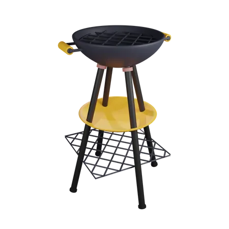 Barbeque Grill 3 D Icon Contains PNG BLEND GLTF And OBJ Files 3D Icon