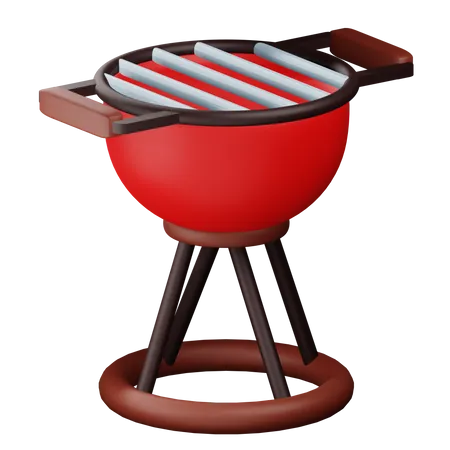 3 D Render Barbeque Grill Illustration With Transparent Background 3D Icon