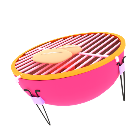 Barbeque grill pan  3D Illustration