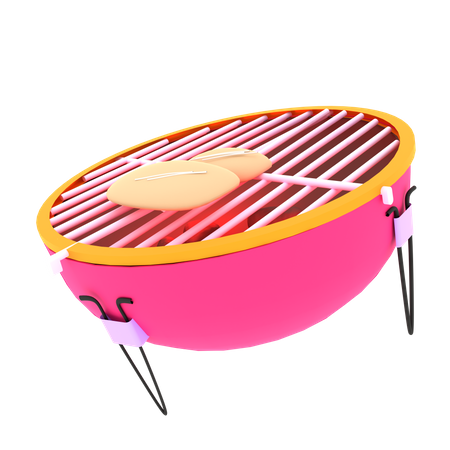 Barbeque grill pan 3D Illustration