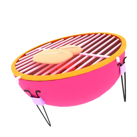 Barbeque grill pan  3D Illustration