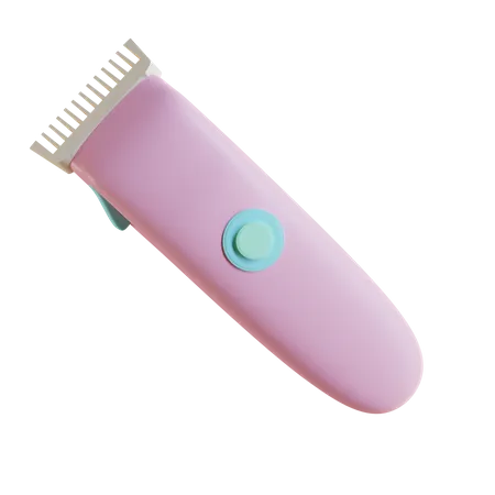 3 D Soft Pink Hair Shaver With Transparent Background 3D Icon