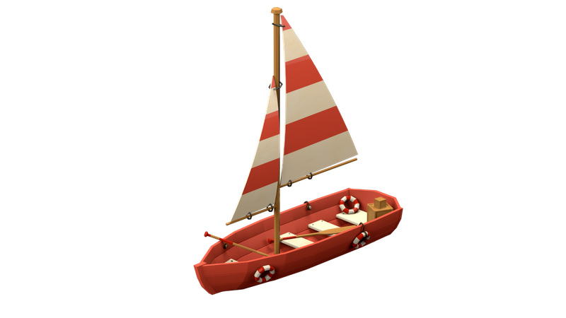 Barco a vela  3D Illustration