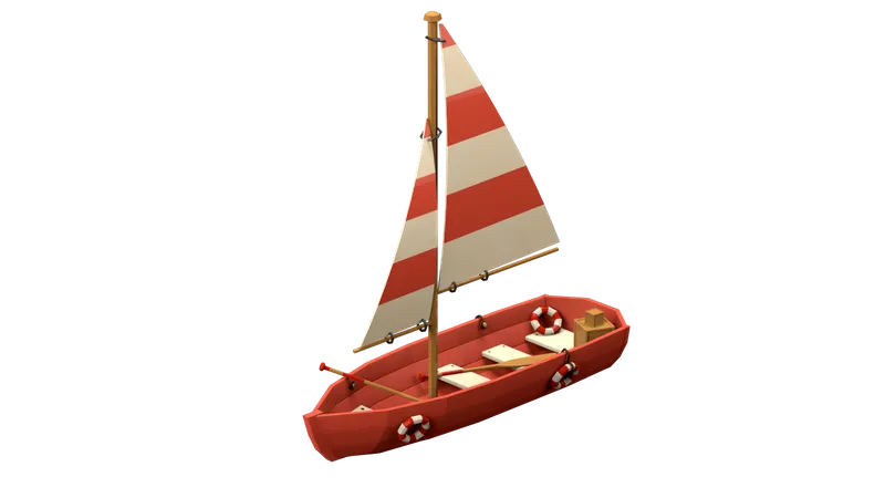 Barco a vela  3D Illustration