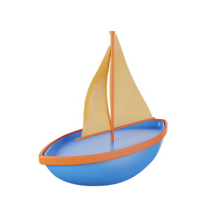 Barco a vela  3D Illustration