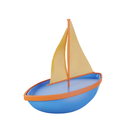 Barco a vela  3D Illustration