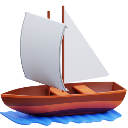 Barco a vela  3D Icon