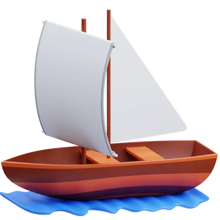 Barco a vela  3D Icon