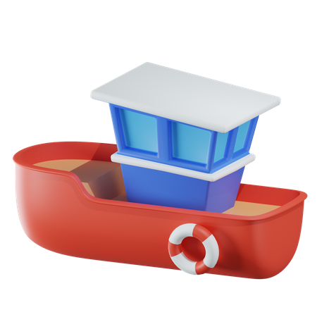 Barco de brinquedo  3D Icon