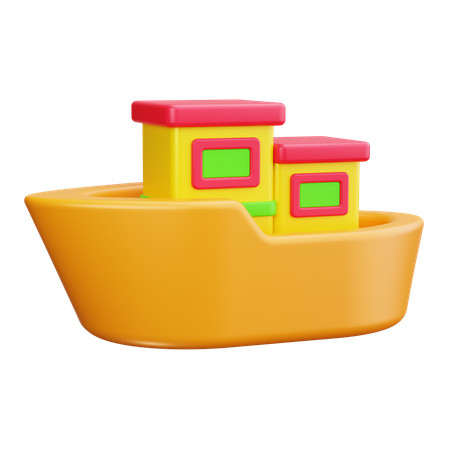 Barco de brinquedo  3D Icon