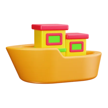 Barco de brinquedo  3D Icon