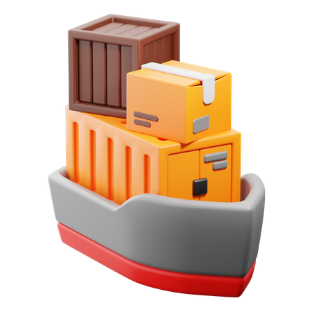 Barco de carga  3D Icon