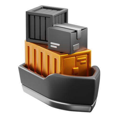 Barco de carga  3D Icon