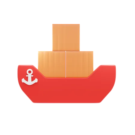 Barco de carga  3D Icon