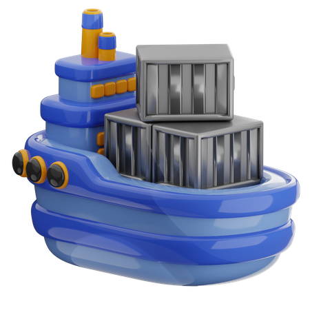 Barco de carga  3D Icon