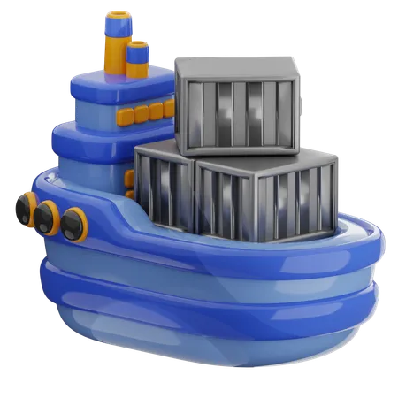 Barco de carga  3D Icon