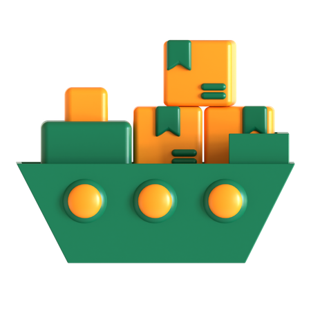 Barco de carga  3D Icon