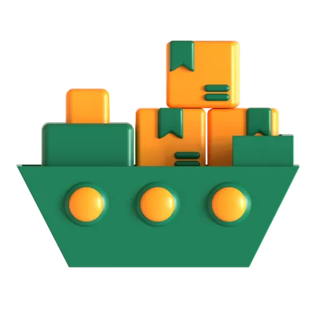 Barco de carga  3D Icon