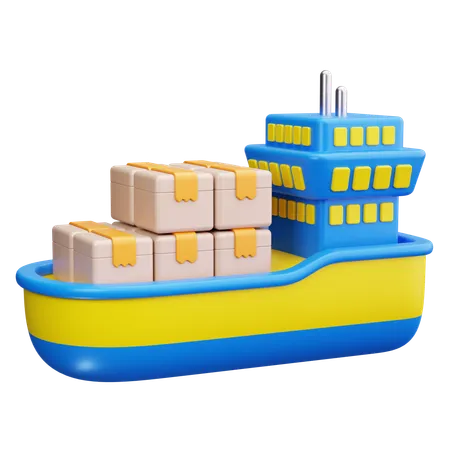 Barco de carga  3D Icon