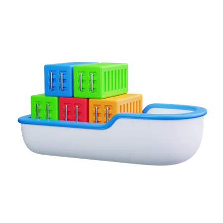 Barco de carga  3D Icon