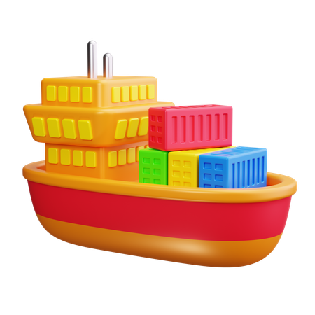 Barco de carga  3D Icon