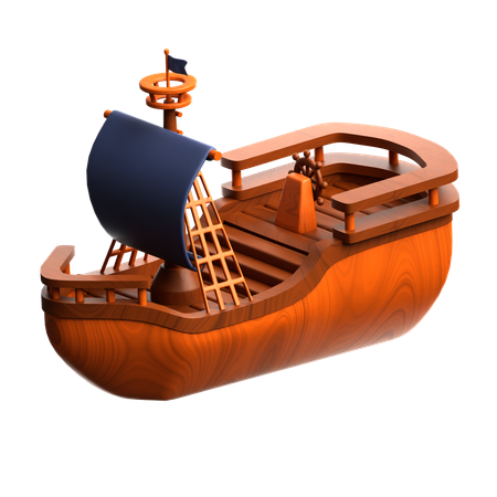 Barco de madera  3D Icon