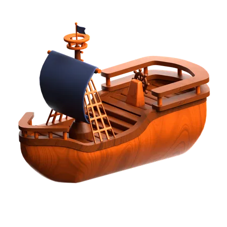 Barco de madera  3D Icon