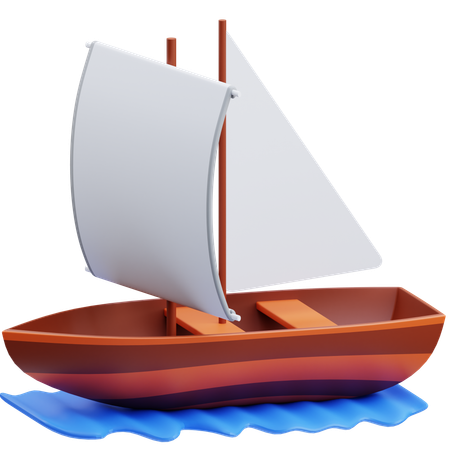 Barco de vela  3D Icon