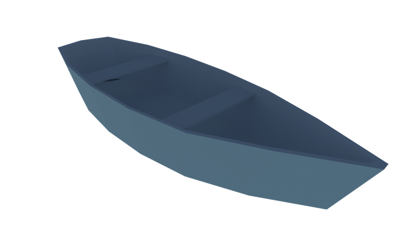 Barco fluvial  3D Illustration