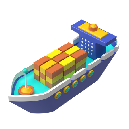 Barco logístico  3D Icon