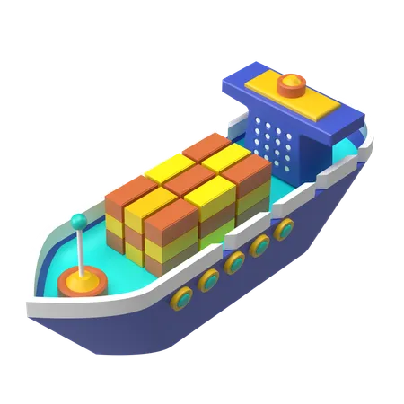 Barco logístico  3D Icon