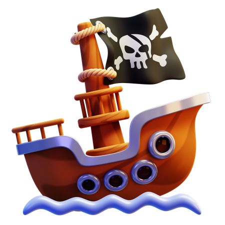 Barco pirata  3D Icon