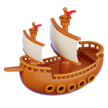 Barco pirata  3D Icon