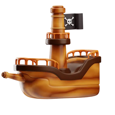 Barco pirata  3D Icon