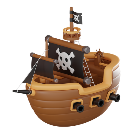 Barco pirata  3D Icon