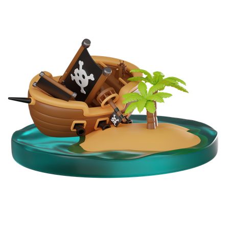 Barco pirata  3D Icon