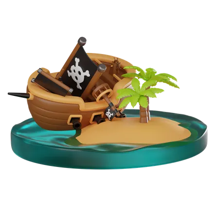 Barco pirata  3D Icon