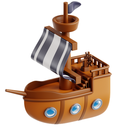 Barco pirata  3D Icon