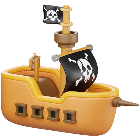 Barco pirata  3D Icon