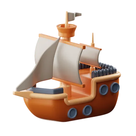 Barco pirata  3D Icon