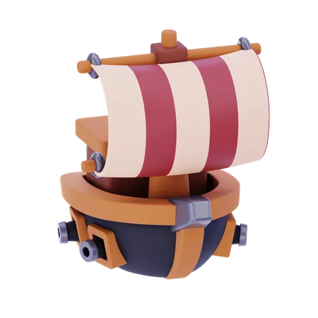 Barco pirata  3D Icon