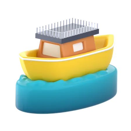 Paquete De Iconos De Viajes Y Vacaciones 3 D En Barco De Playa 3D Icon